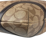Coach Brown Leather Trim Signature Peyton File Crossbody