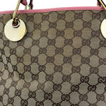 Gucci GG Pink Leather Canvas Eclipse Tote Bag