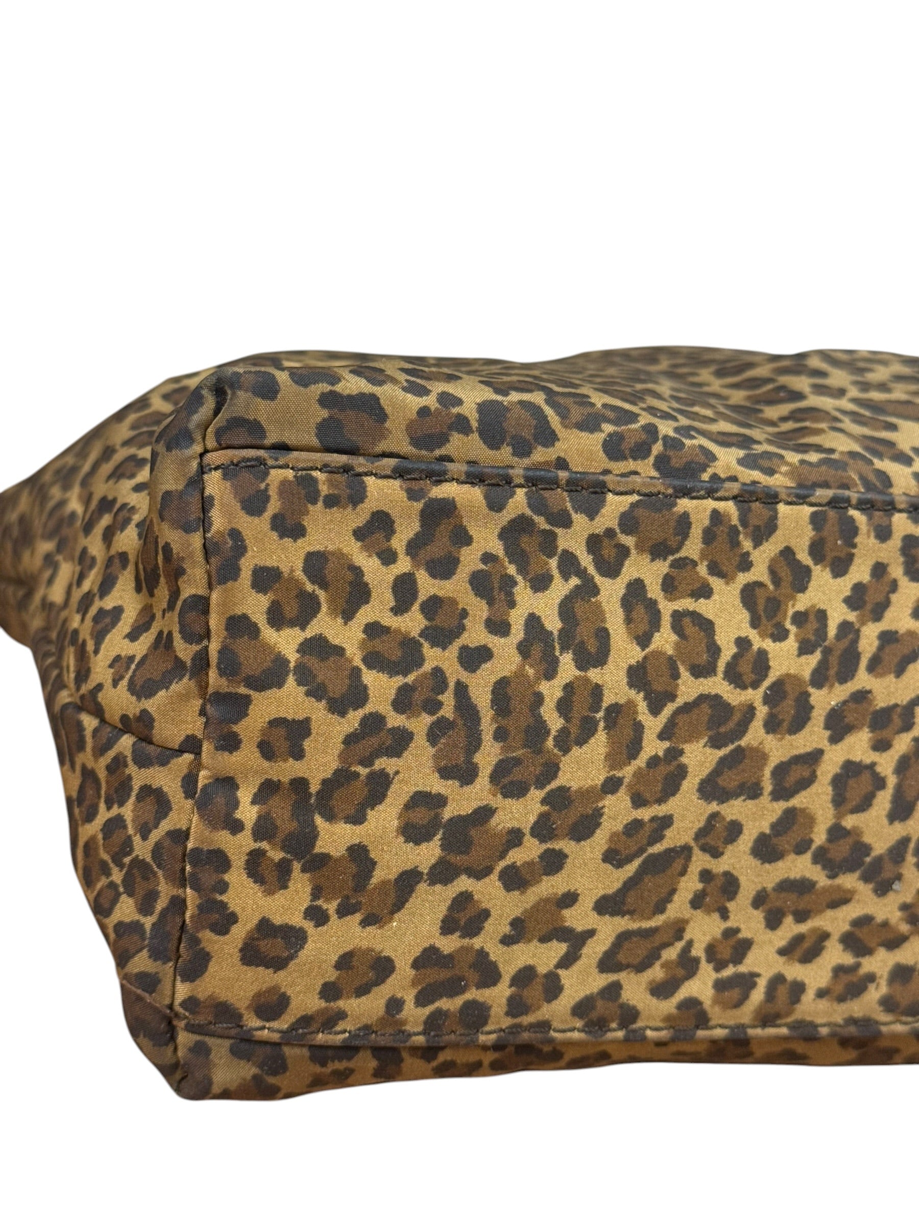 Bottega Veneta Nylon Leopard Print Handbag