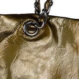 Chanel CC Green Metallic Patent Leather BonBon Chain Cinch Tote 2008