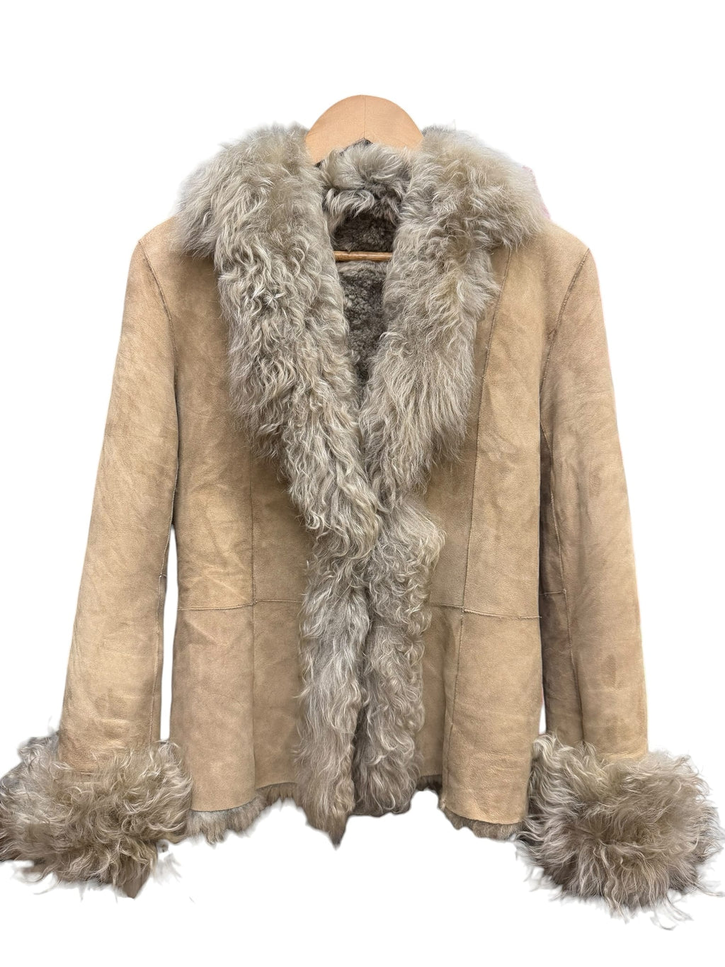 Vintage Lautreamont Beige Suede Fur Coat
