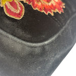 Gucci Black Velvet Marmont Floral Embroidered Shoulder Bag