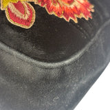 Gucci Black Velvet Marmont Floral Embroidered Shoulder Bag