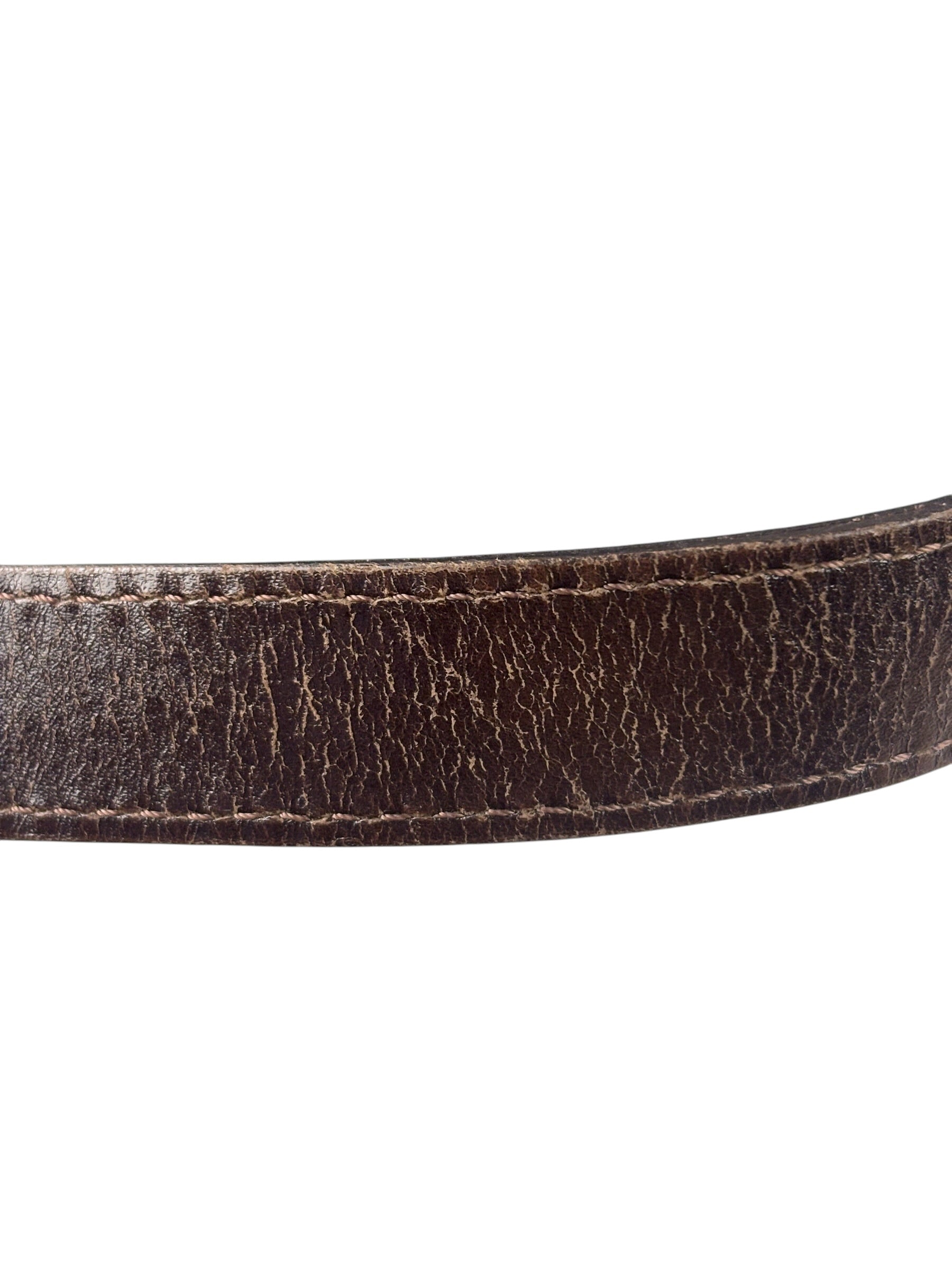 Fendi Brown Leather Trim Baguette