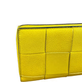 Bottega Veneta Large Intreccio Long Zip Wallet Yellow