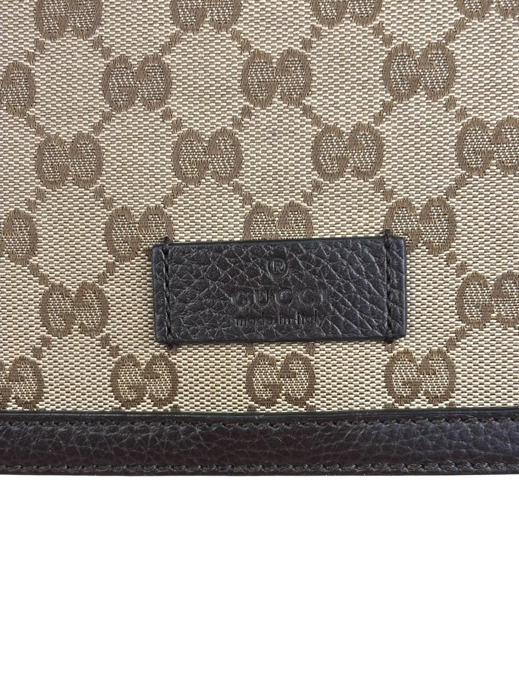 Gucci GG Canvas Print Flap Messenger Bag