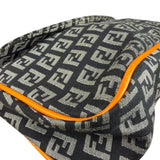 Fendi Orange Leather Trim Zucca Pochette