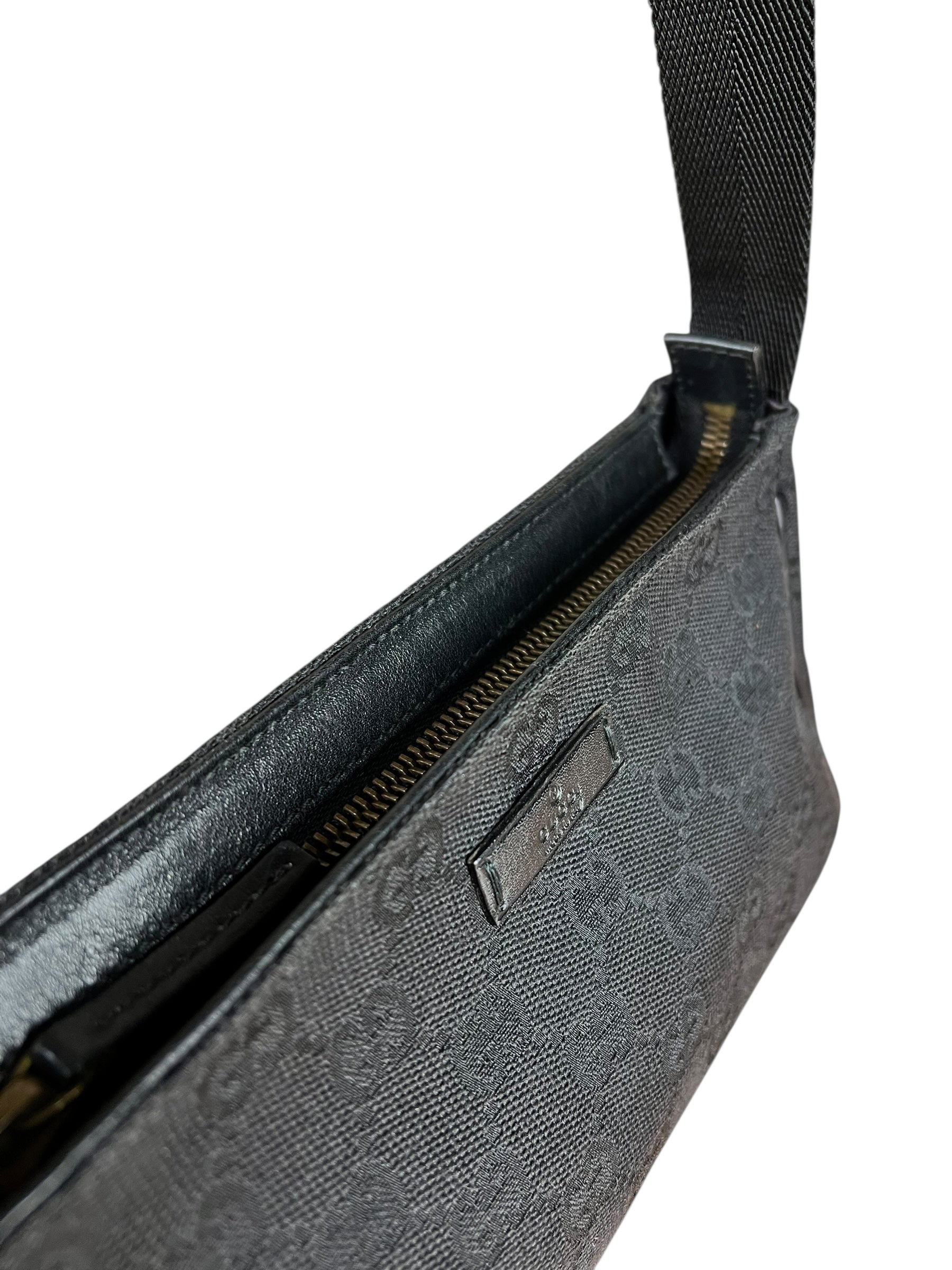 Gucci Vintage GG Black Canvas Pochette