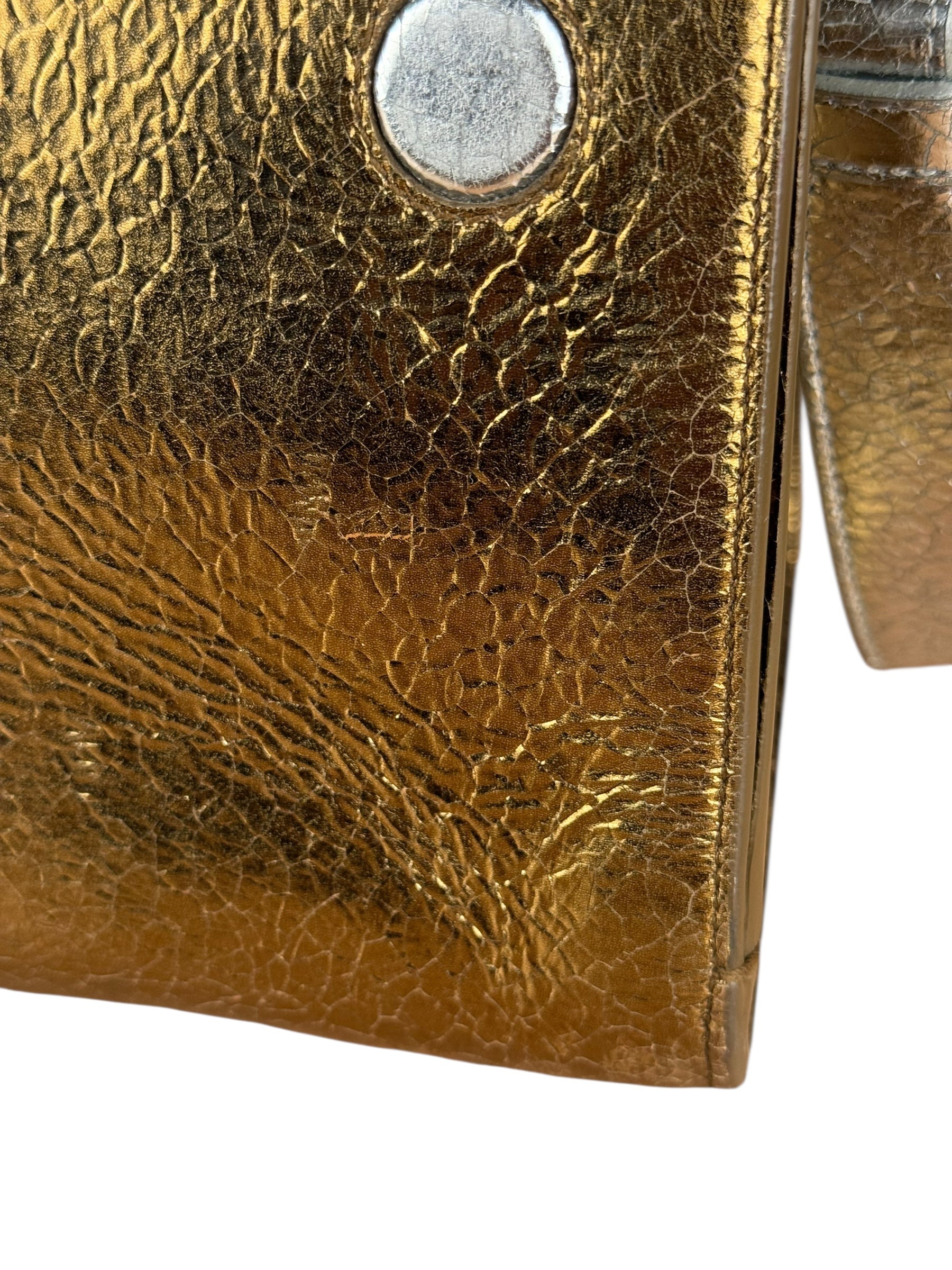 Christian Dior Diorever Gold Leather 2Way Handbag