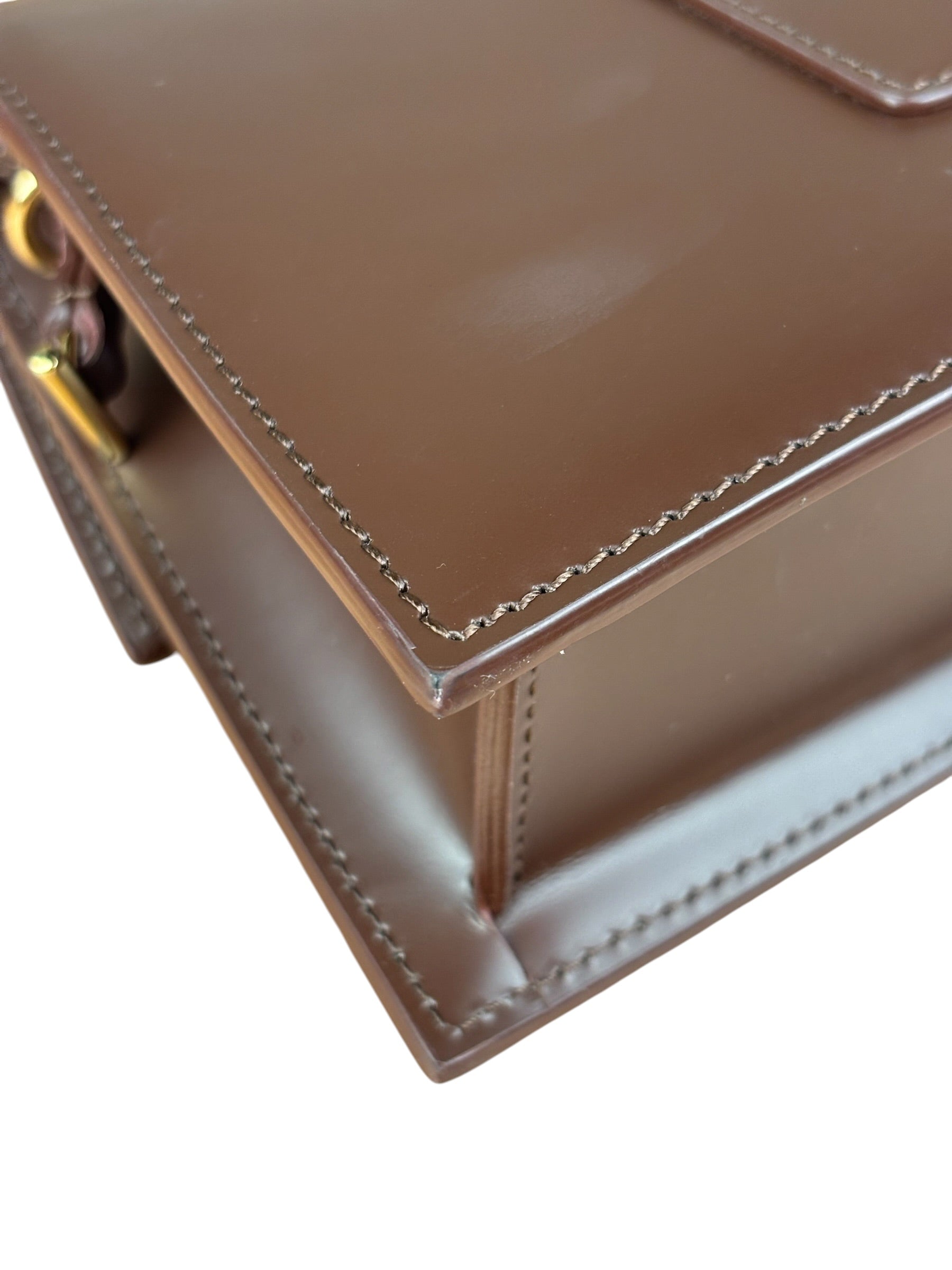 Jacquemus Dark Brown Leather Le Bambino Shoulder Bag