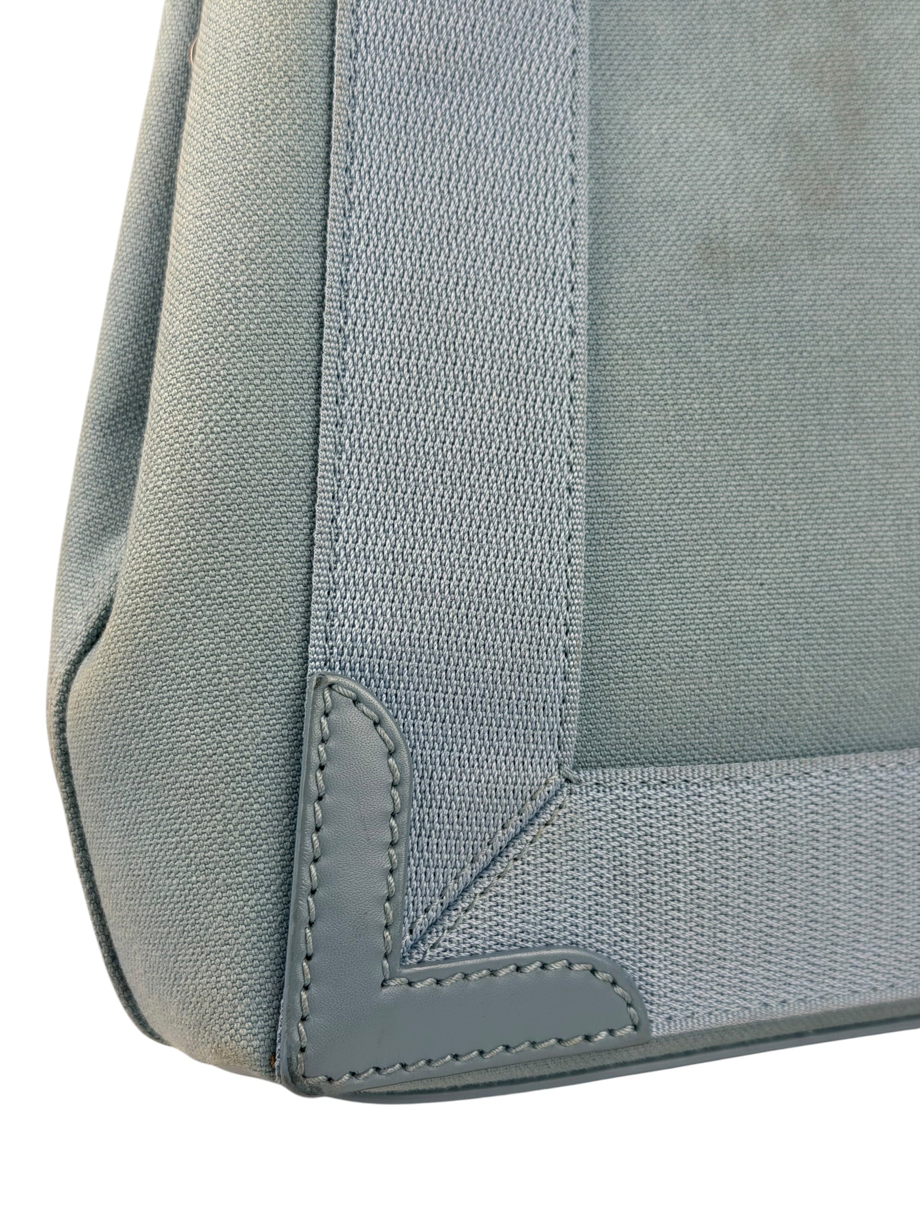 Balenciaga Light Blue Leather Trim Cabas XS Tote Bag