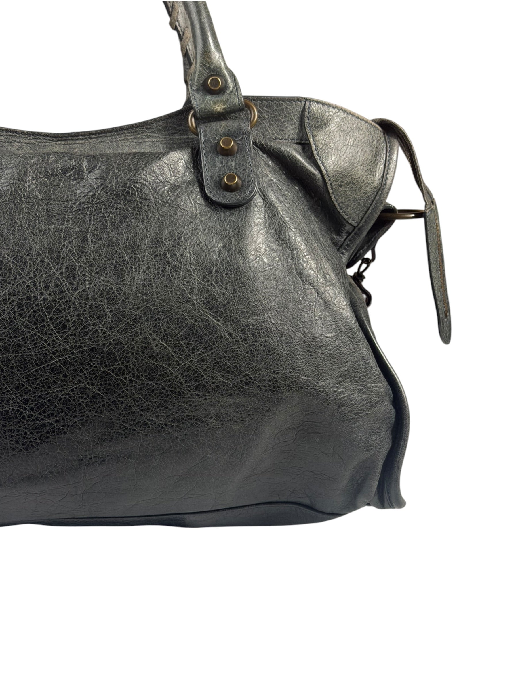 Balenciaga Grey Leather Medium Le City Shoulder Bag