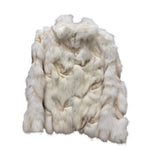 Vintage Peach John Light Ivory Tones Satin Lining Fur Coat