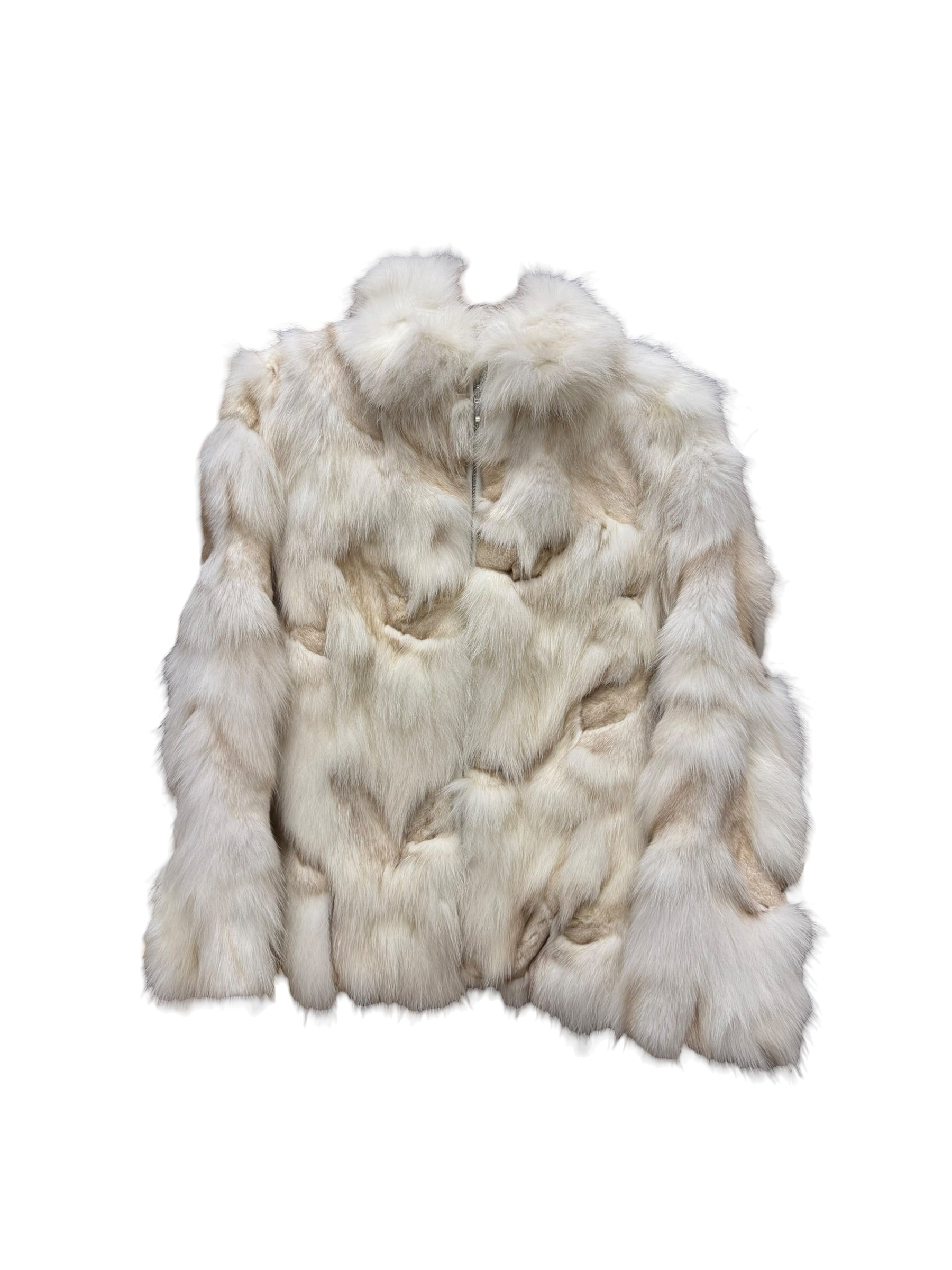 Vintage Peach John Light Ivory Tones Satin Lining Fur Coat