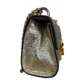 Gucci Gold Metallic Padlock Small Chain Shoulder Bag