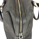 Gucci Black Leather Trim GG Top Handle Bag