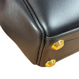 Balenciaga Black Leather Mini Bel Air Carry All Two-Way Bag