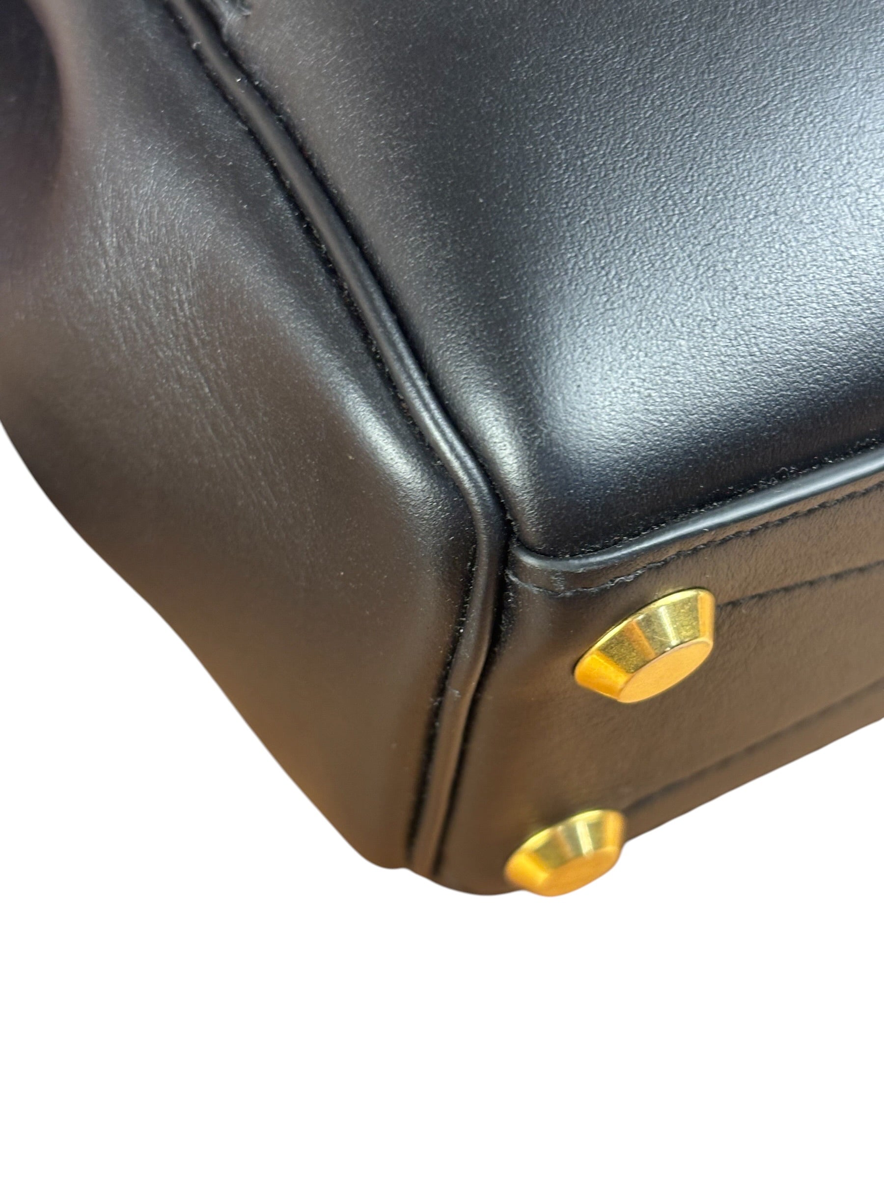 Balenciaga Black Leather Mini Bel Air Carry All Two-Way Bag