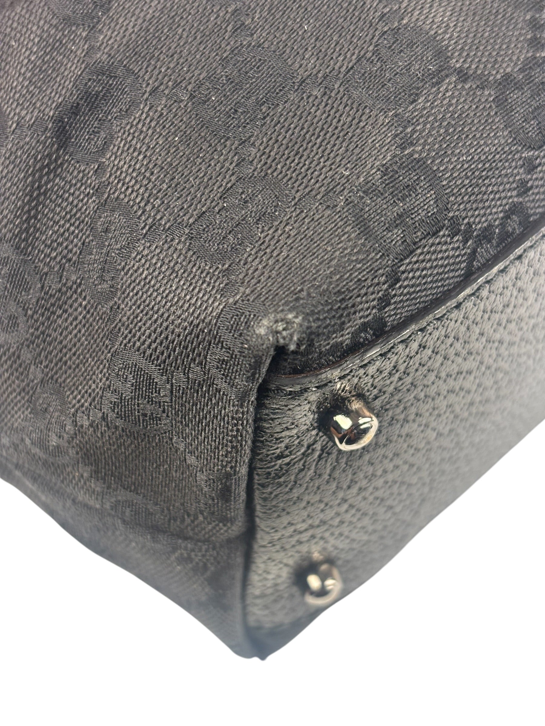 Gucci Black GG Canvas Monogram Hand Bag