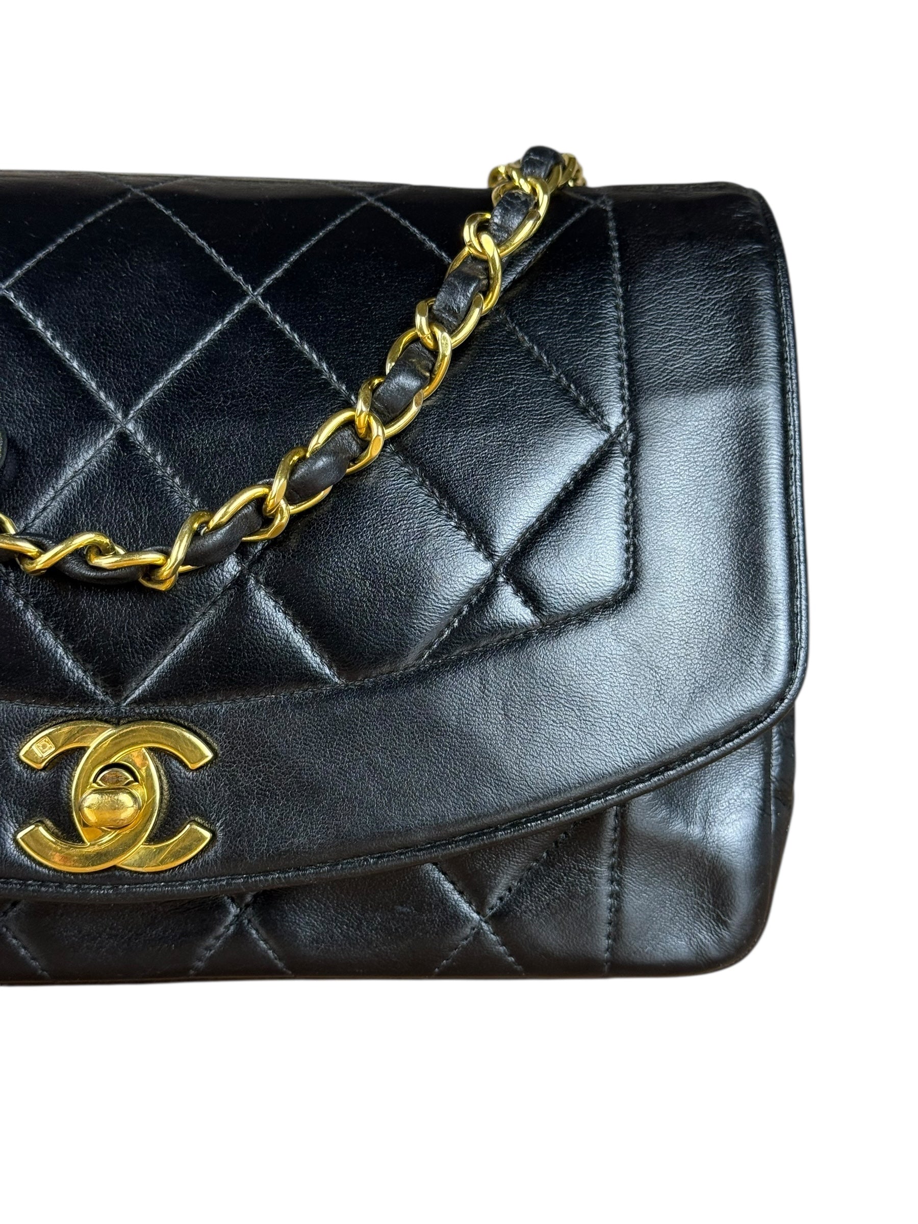 Chanel CC Diana Flap Bag Black 1994