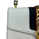Gucci White Leather Sylvie Chain Shoulder Bag