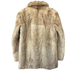 Vintage Light Brown Chevron Mink Fur Coat