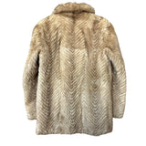 Vintage Light Brown Chevron Mink Fur Coat