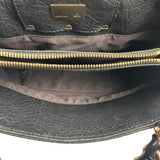 Fendi Black Leather Mia Chain Hobo Bag