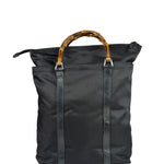 Gucci Black Nylon/Leather Trim Bamboo Top Handle Tote