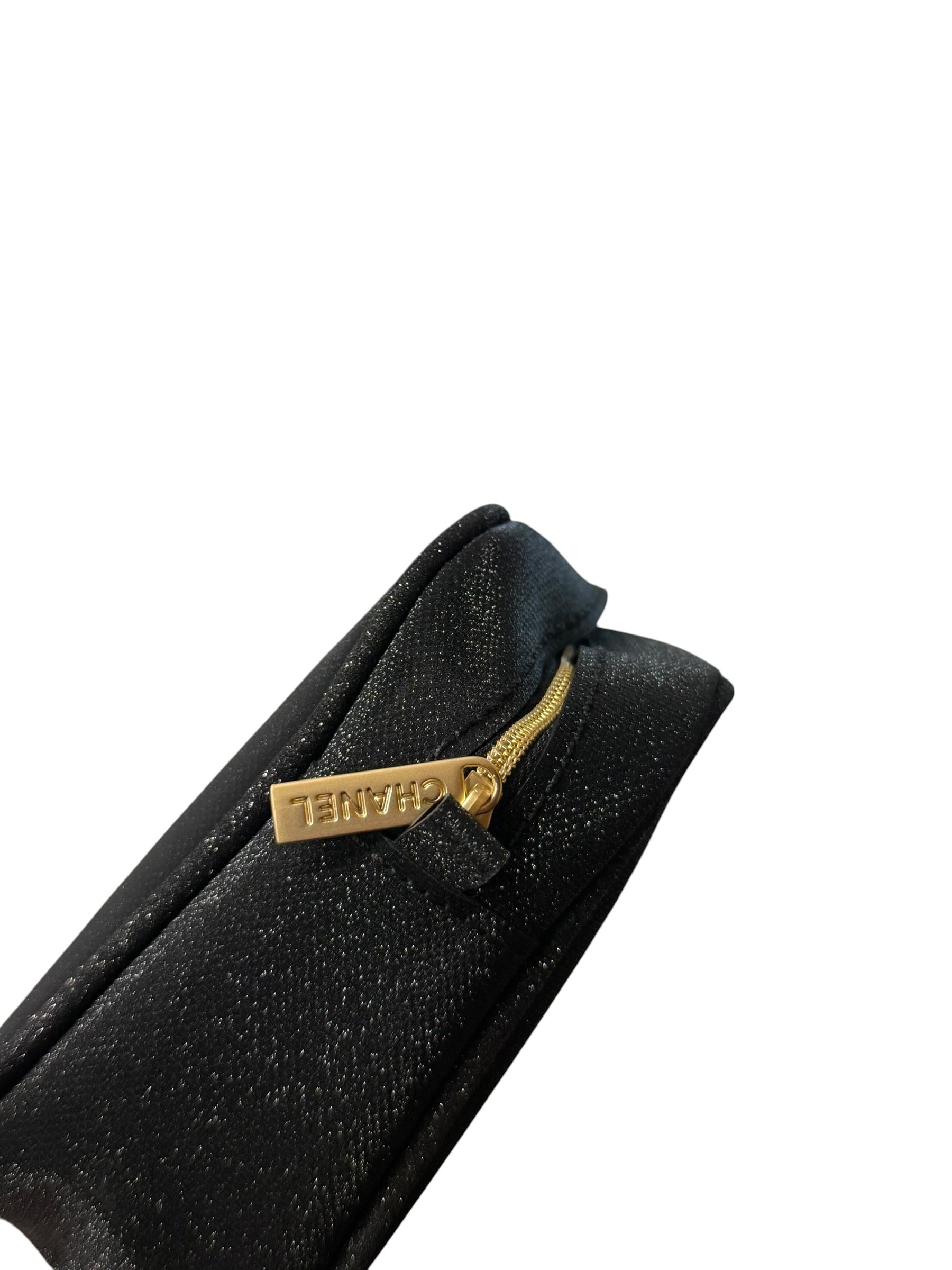 Chanel Beauty Line Shiny Black Cosmetic Pouch