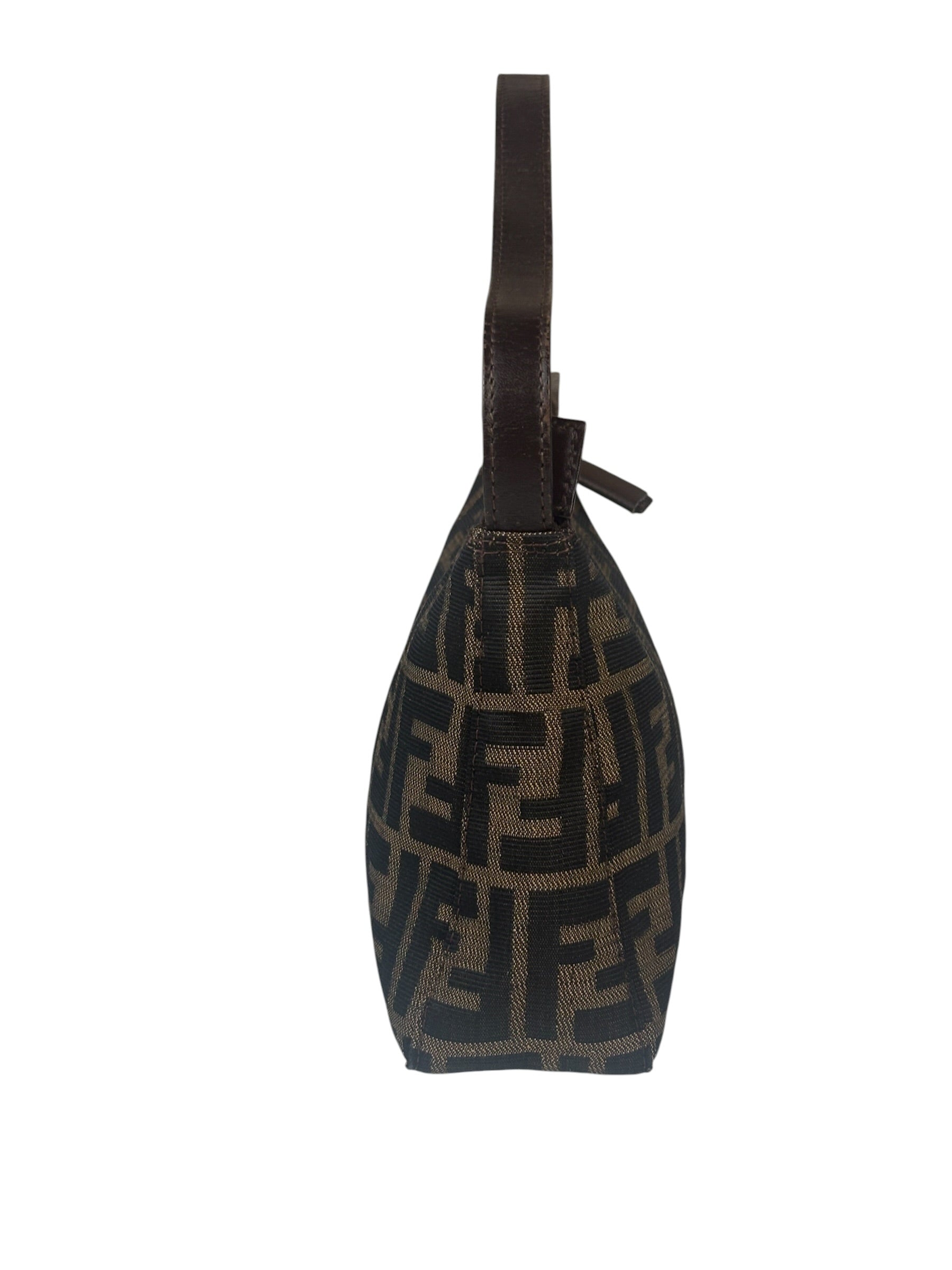 Fendi Leather Trim Zucca Pochette