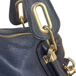 Chloe Night Blue Leather Medium Paraty Military Hand/Shoulder Bag