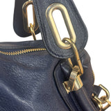 Chloe Night Blue Leather Medium Paraty Military Hand/Shoulder Bag