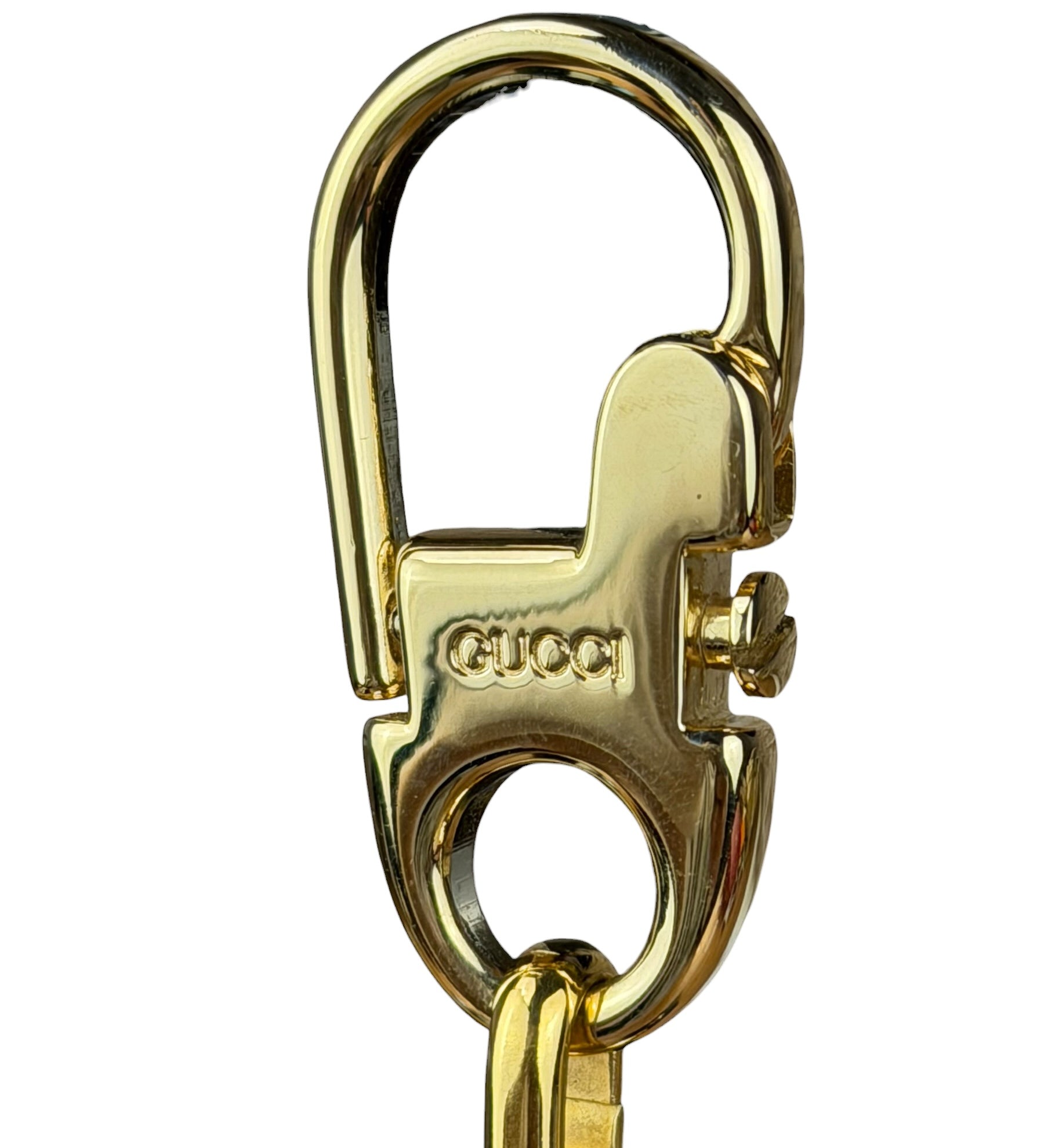Gucci Vintage Leather/Metal Equestrain Stirrup Keychain