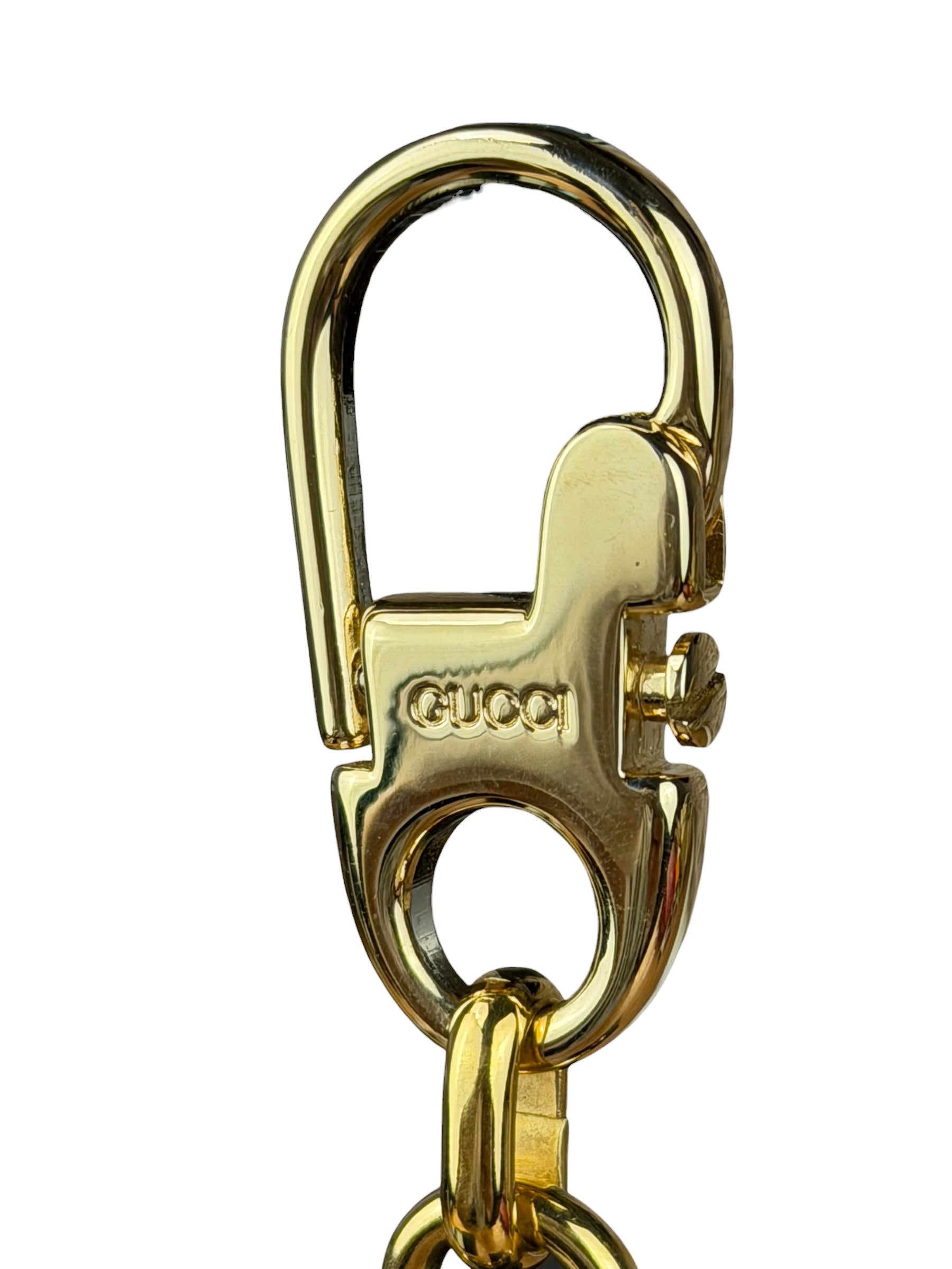 Gucci Vintage Leather/Metal Equestrain Stirrup Keychain