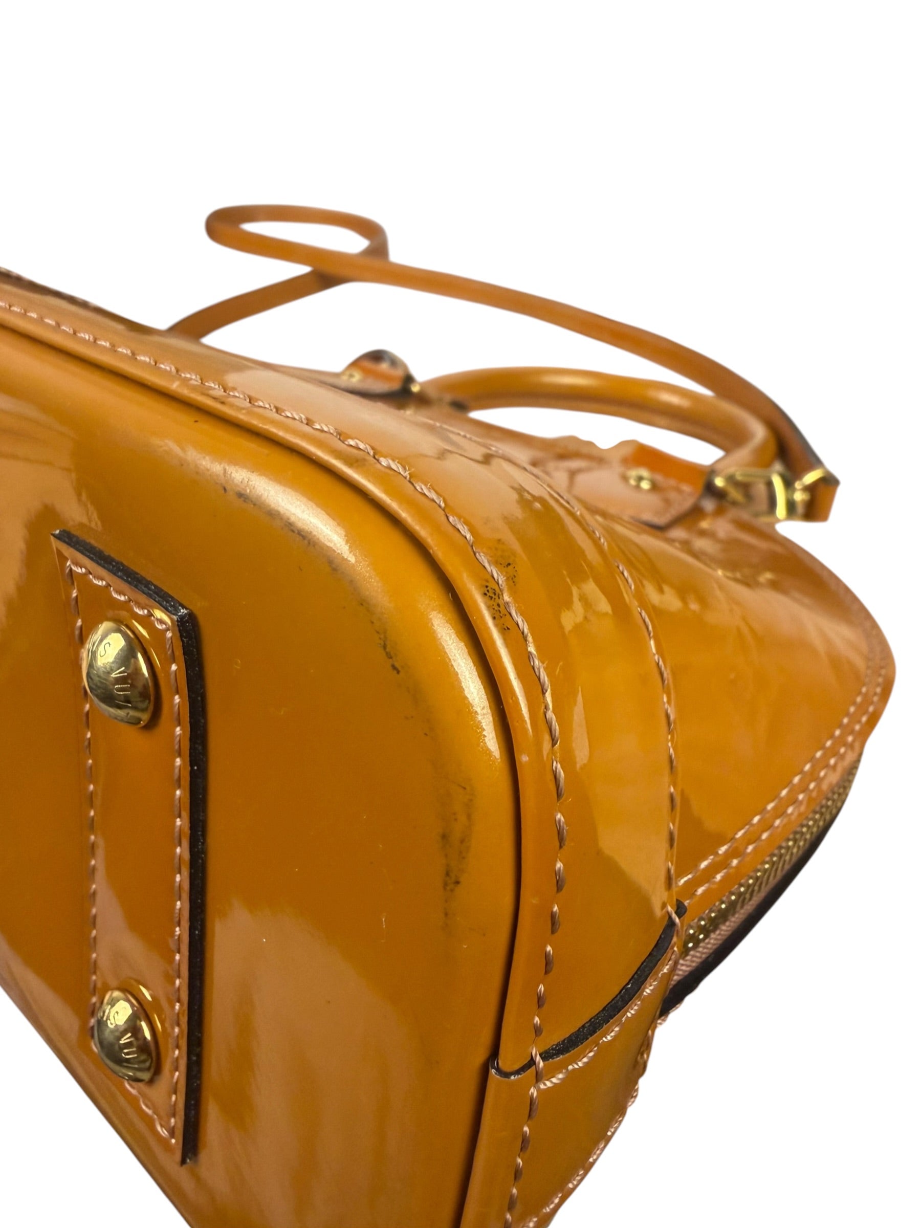 Louis Vuitton Mustard Orange Vernis Alma Two-Way Bag BB