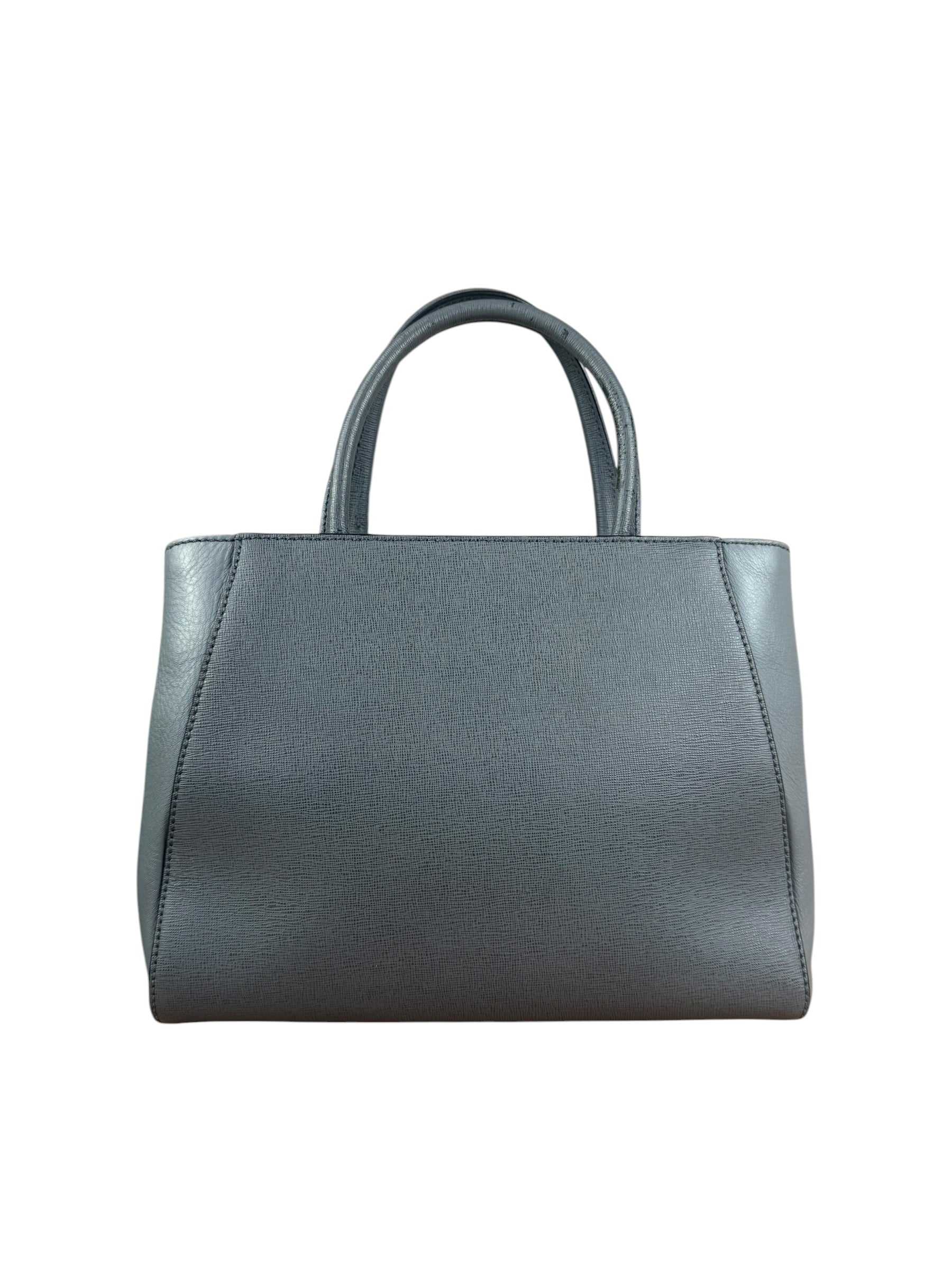 Fendi Grey Leather 2Jours Tote/Hand Bag