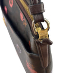 Coach Brown Leather Ranch Floral Crossbody Bag