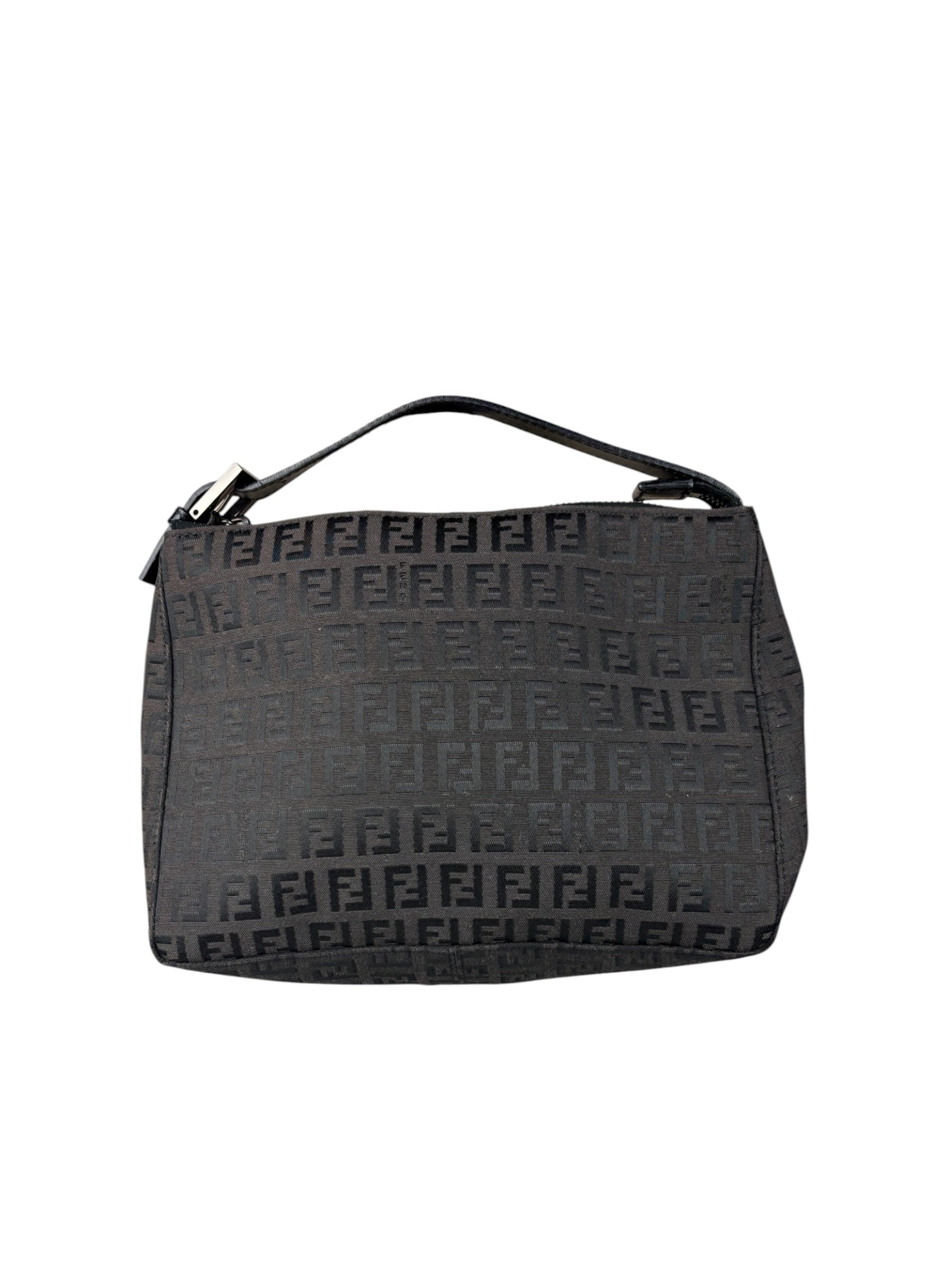 Fendi Vintage Black Zucchino Mini Oyster Pochette