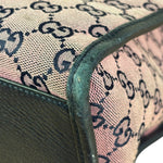 Gucci Bicolor Leather Trim GG Canvas Two-Way Tote Bag