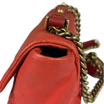 Chanel Red Quilted Caviar Leather Timeless Shoulder Bag 2012