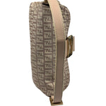 Fendi Rose Beige  Leather Trim Zucca Baguette
