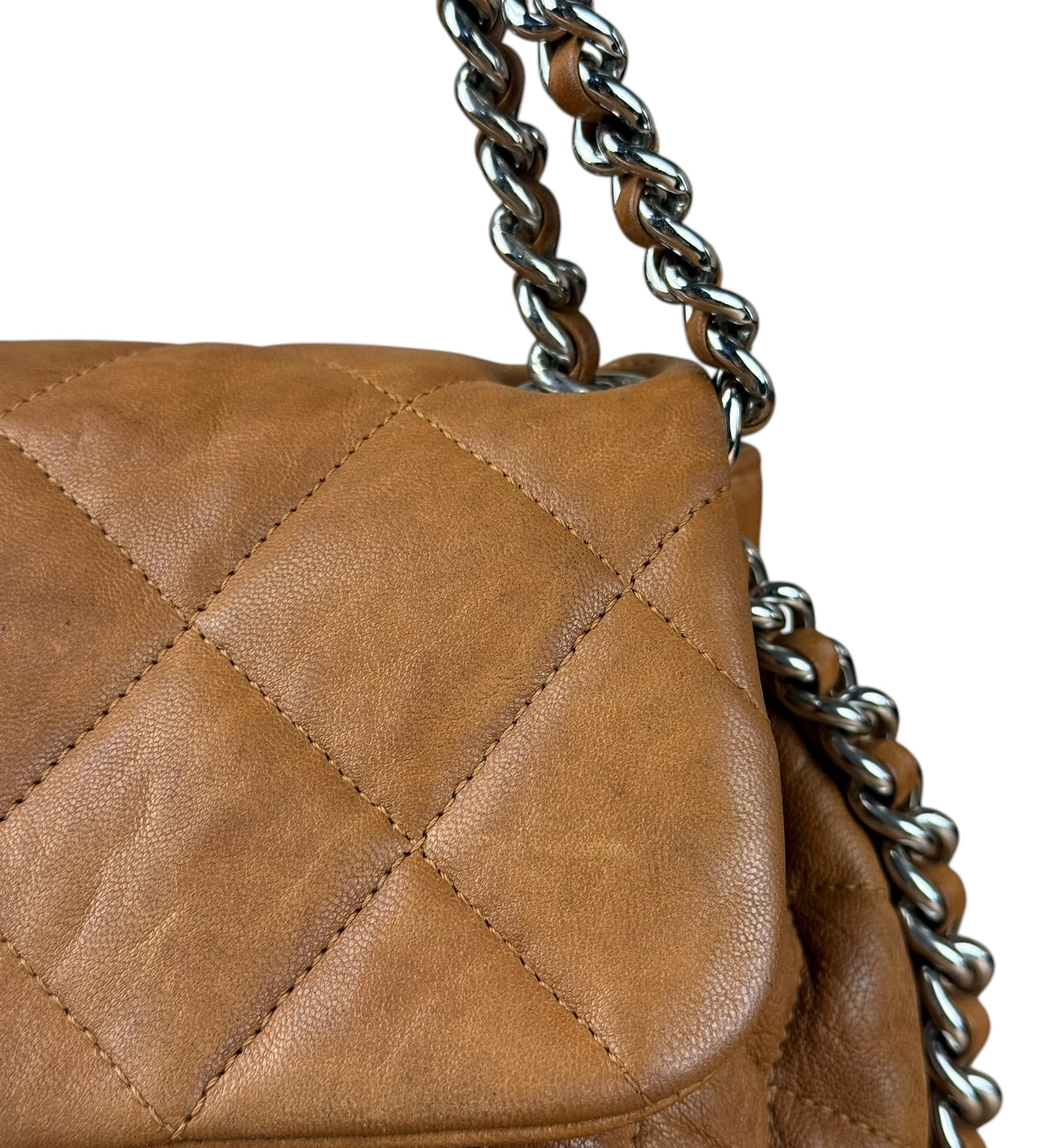 Chanel Brown Quilted Leather Chain Around Flap Bag 2010
