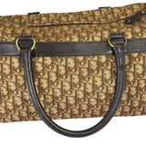 Christian Dior Brown Leather Trim Trotter Boston Handbag