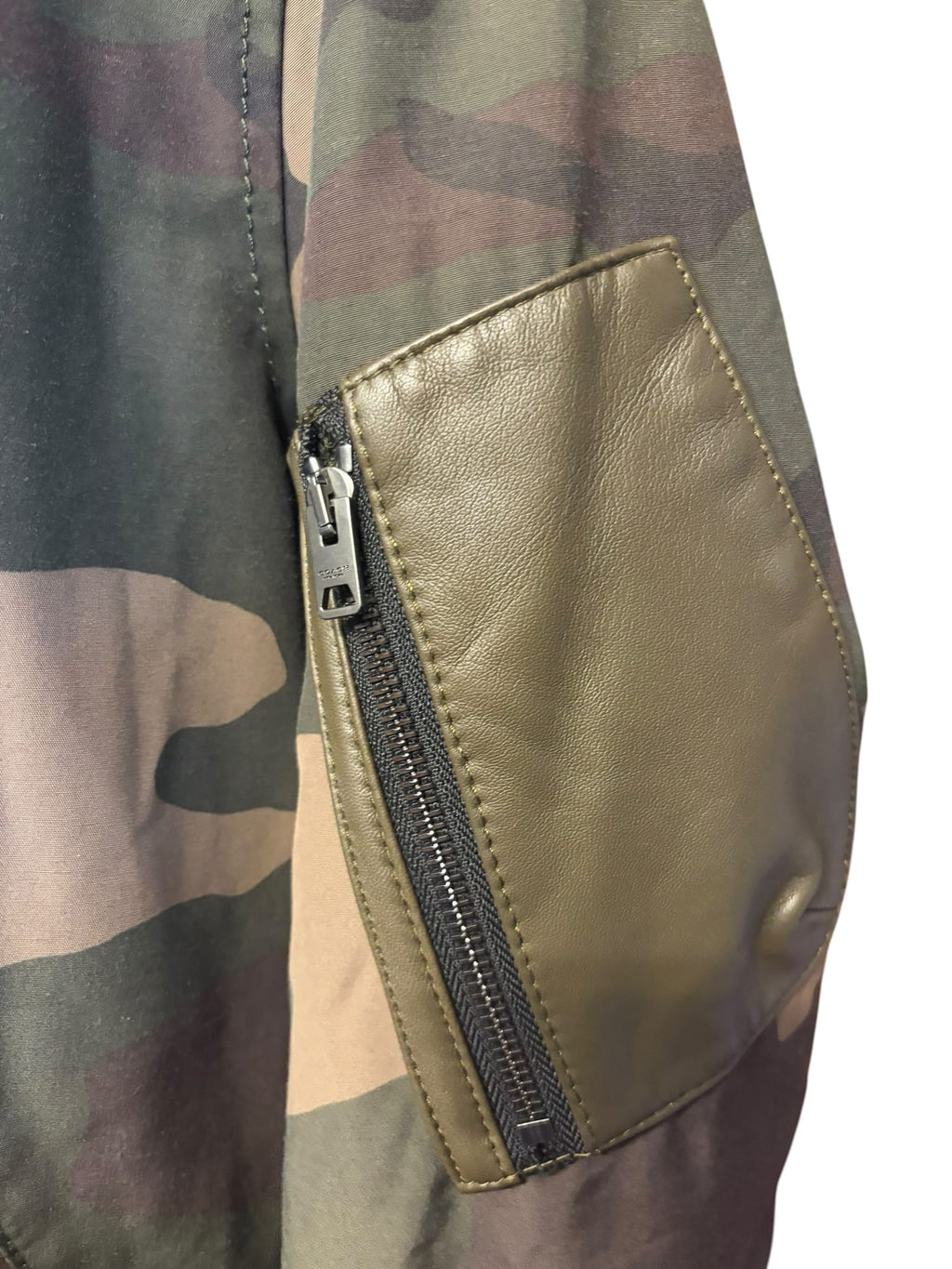 Coach Camo Bomber Jacket w/ Lambskin