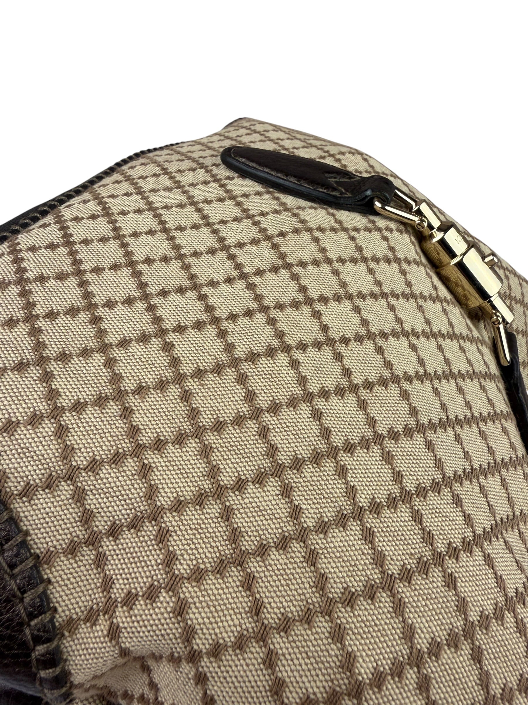 Gucci Brown Leather Trim Jackie 1961 Hobo Bag