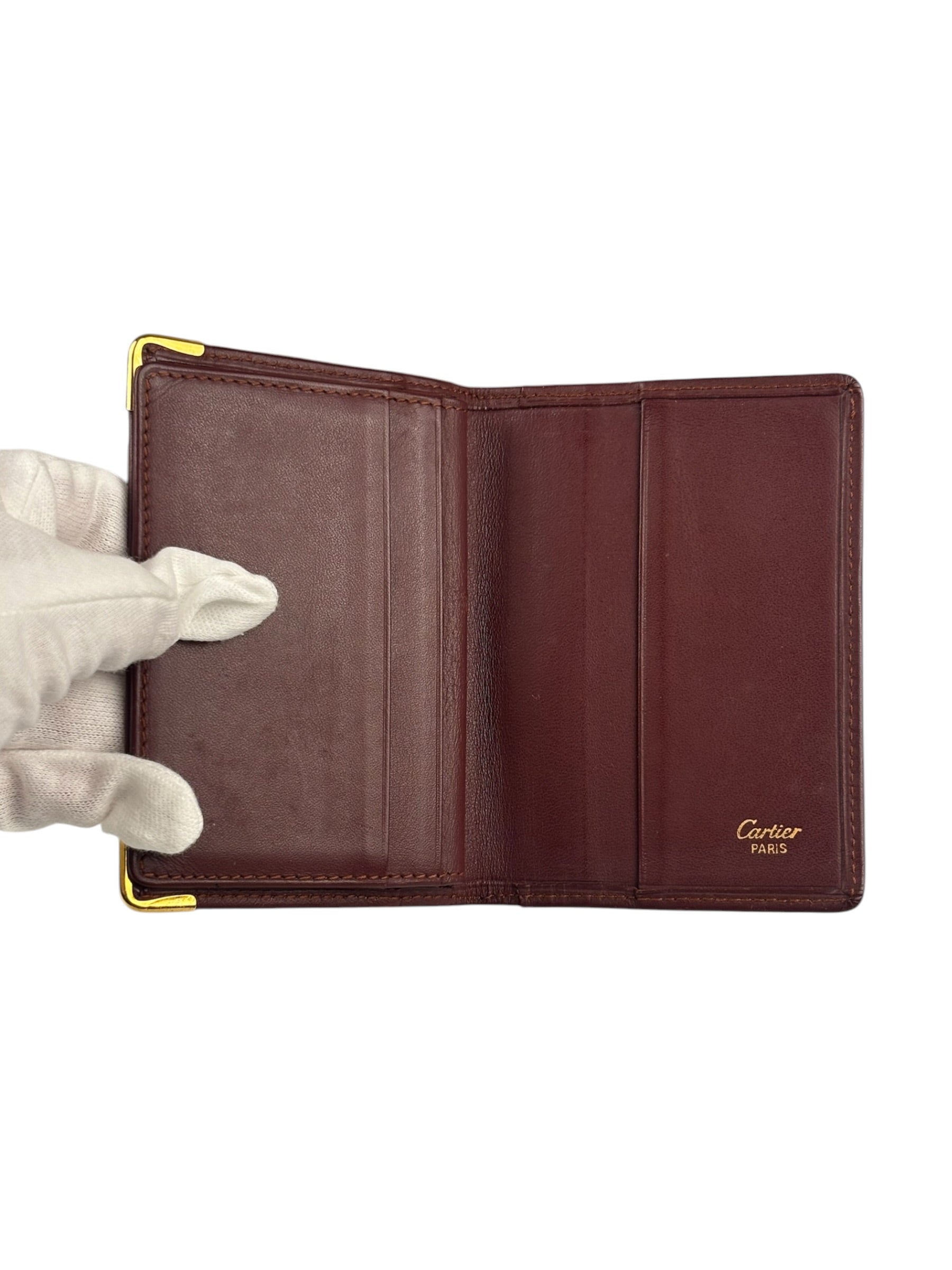 Cartier Vintage Burgundy Leather Wallet