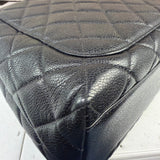 Chanel Vintage Black Caviar Quilted Leather Kelly Top Handle Bag 1996