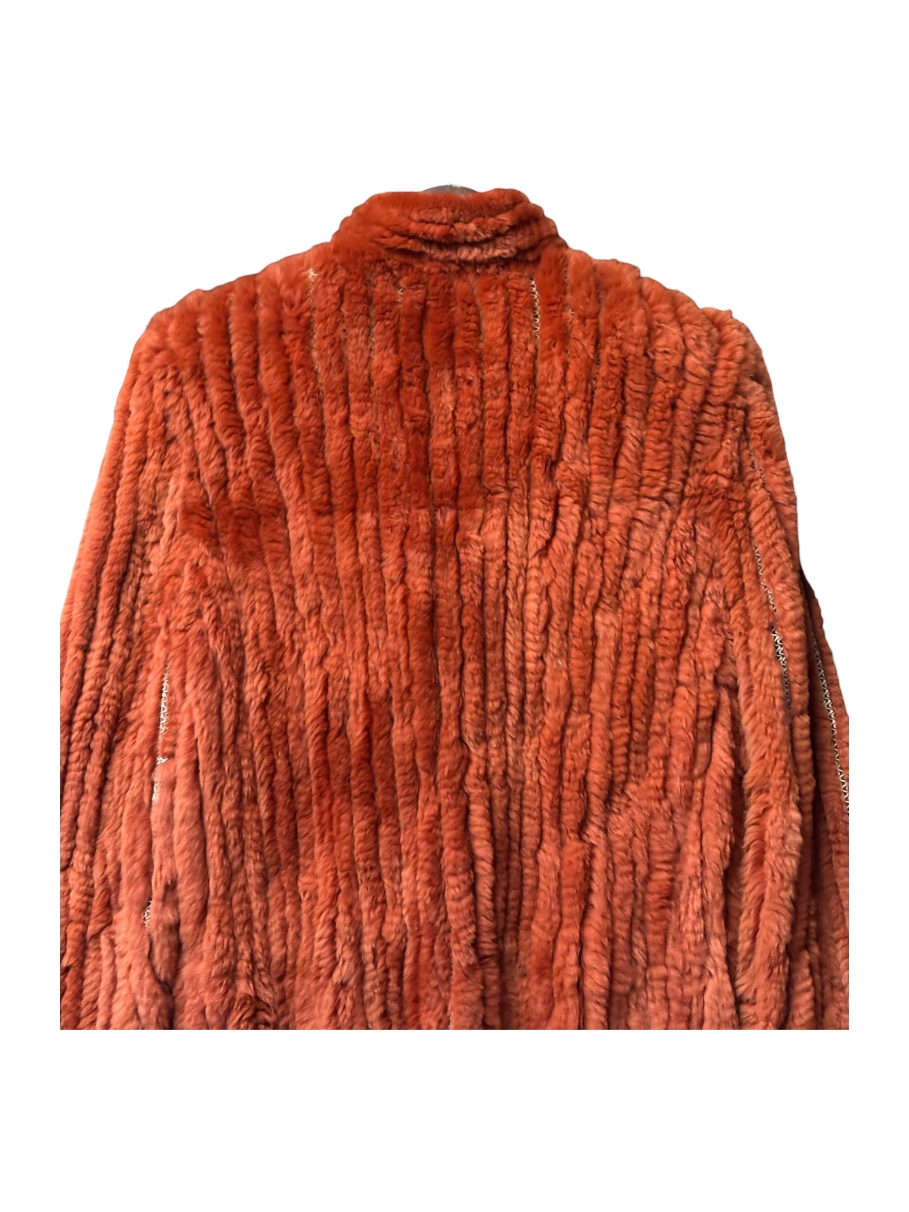 Fabio Mantegazza Vintage Orange Sheared Faux Fur Coat
