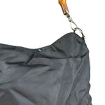 Gucci Vintage Black Canvas Bamboo Handle Bag